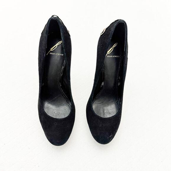 Brian Atwood Fashina Platform Pump Silver Plated Stiletto Heel Accent Size 6 - Picture 1 of 9